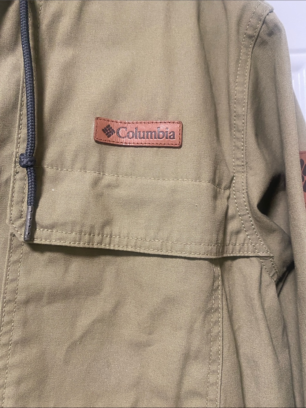 Columbia Men's Hooded Four Pocket Military Field Jacket Olive Green Size Medium - Picture 2 of 16